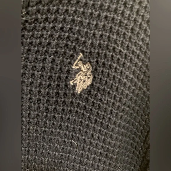 ⛄️PRICE DROP U.S. Polo Assn. Men's Reverse Jersey Shawl Collar Sweater SZ L - Picture 5 of 8